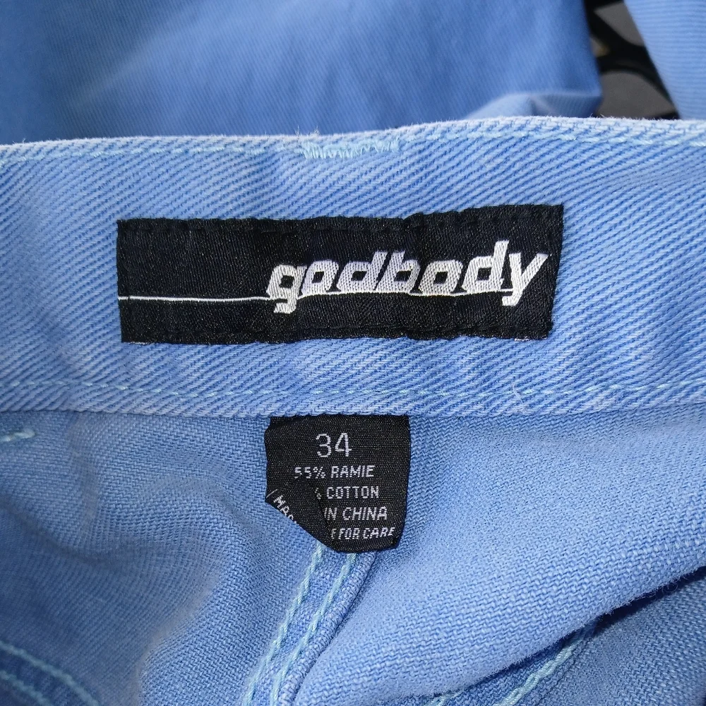 GodBody Vintage Y2K Carpenter Blue Jean Shorts Size 34